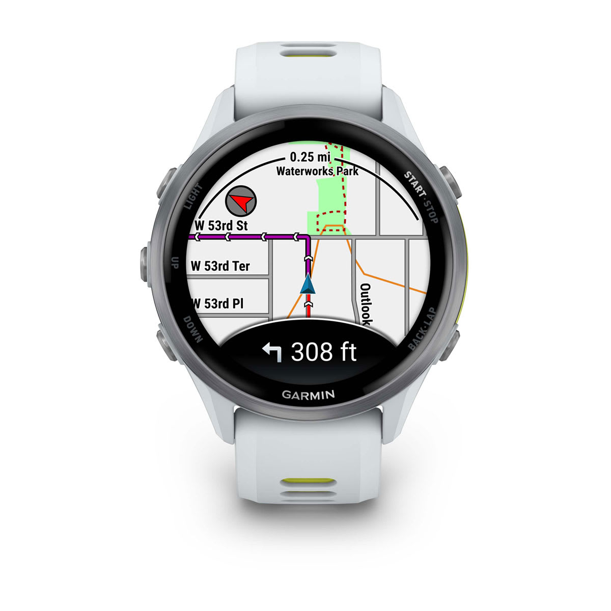 Forerunner® 970 Titanium with Whitestone Case and Whitestone/Translucent Amp Yellow Band