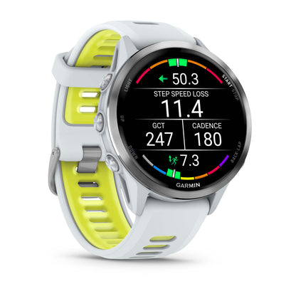 Forerunner® 970 Titanium with Whitestone Case and Whitestone/Translucent Amp Yellow Band