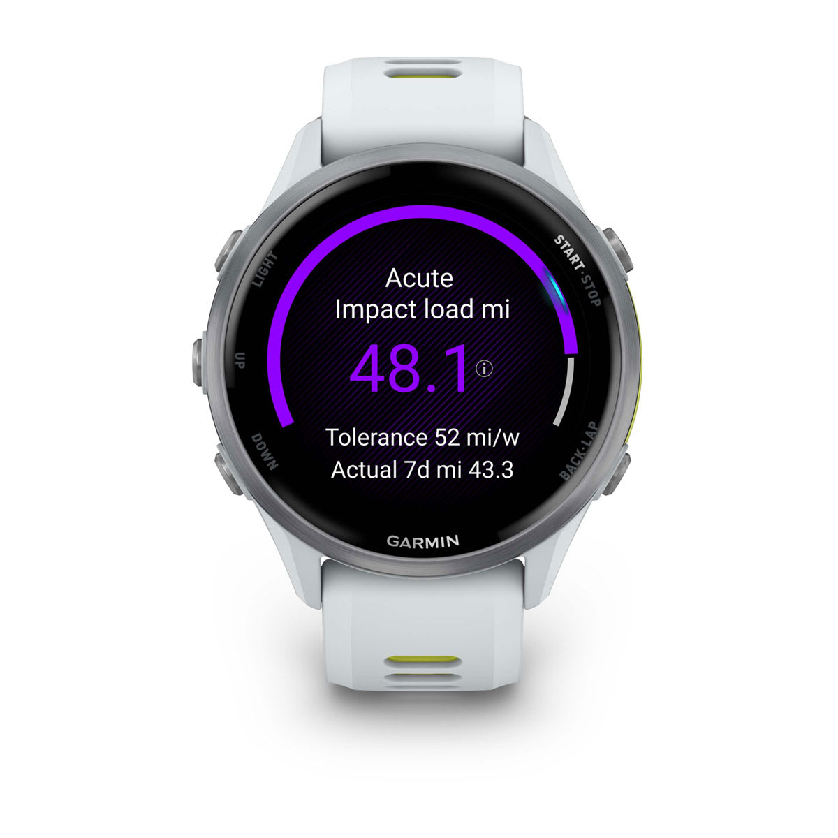Forerunner® 970 Titanium with Whitestone Case and Whitestone/Translucent Amp Yellow Band