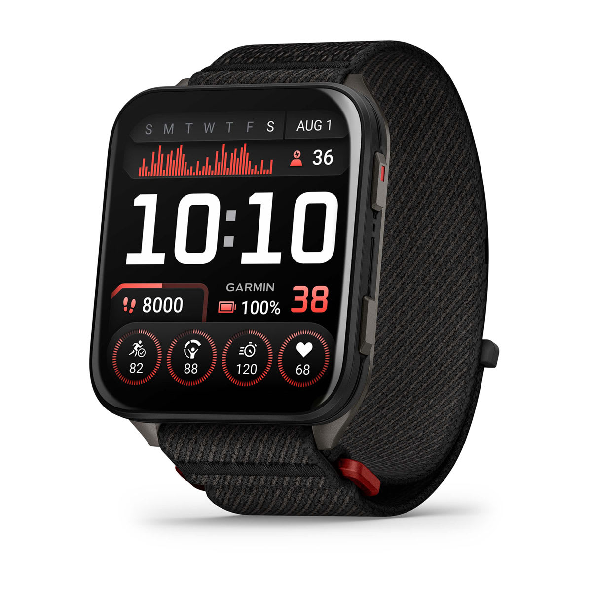 Venu® X1 Black with Slate Titanium Caseback and Black ComfortFit Nylon Band