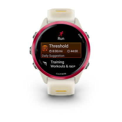Forerunner® 570 - 42mm Raspberry Aluminum with Translucent Bone/Mango Band
