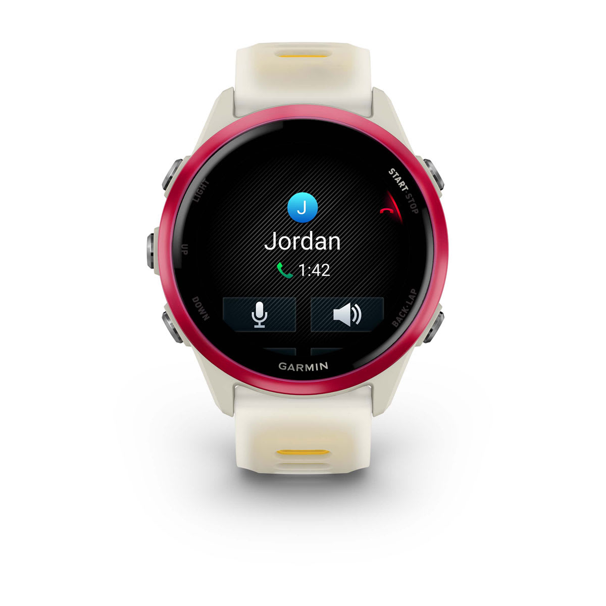 Forerunner® 570 - 42mm Raspberry Aluminum with Translucent Bone/Mango Band