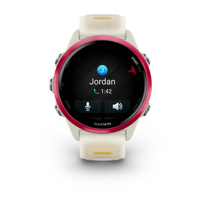 Forerunner® 570 - 42mm Raspberry Aluminum with Translucent Bone/Mango Band