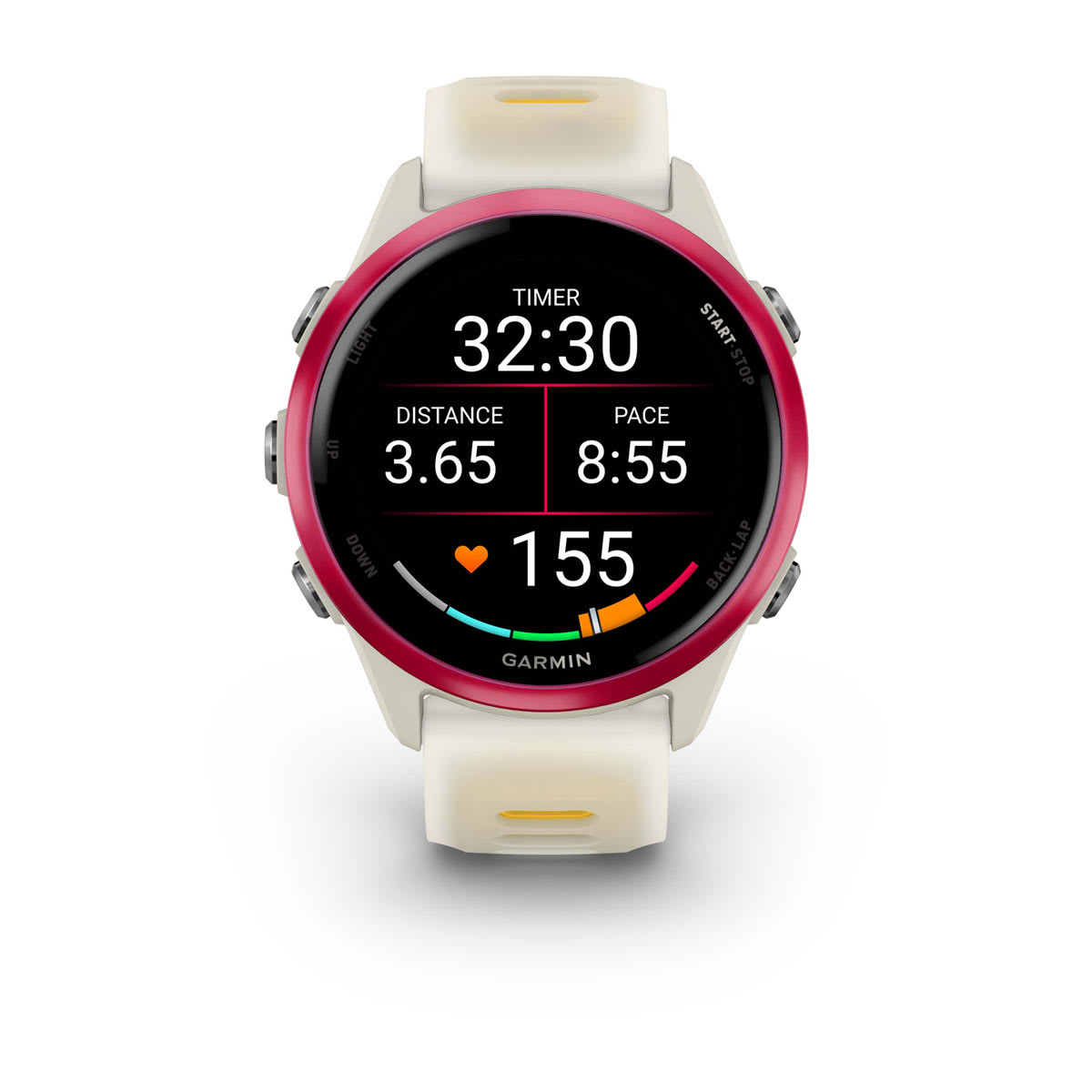 Forerunner® 570 - 42mm Raspberry Aluminum with Translucent Bone/Mango Band