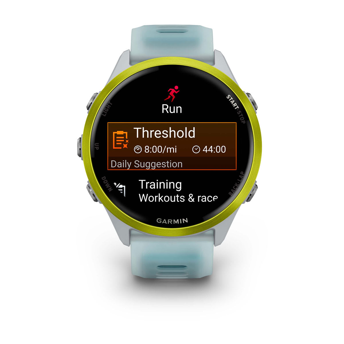 Forerunner® 570 - 47mm Amp Yellow Aluminum with Translucent Whitestone/Turquoise Band