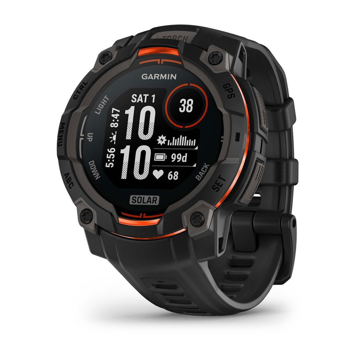 Instinct® 3 – 45 mm, Solar Black with Black Band