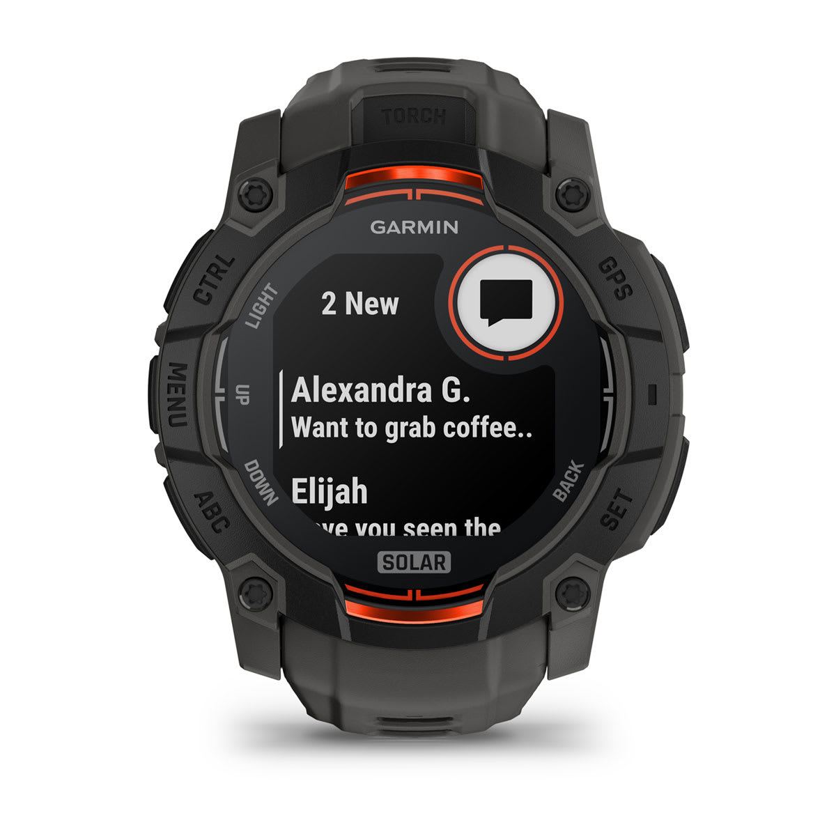 Instinct® 3 – 50 mm, Solar Black with Charcoal Band