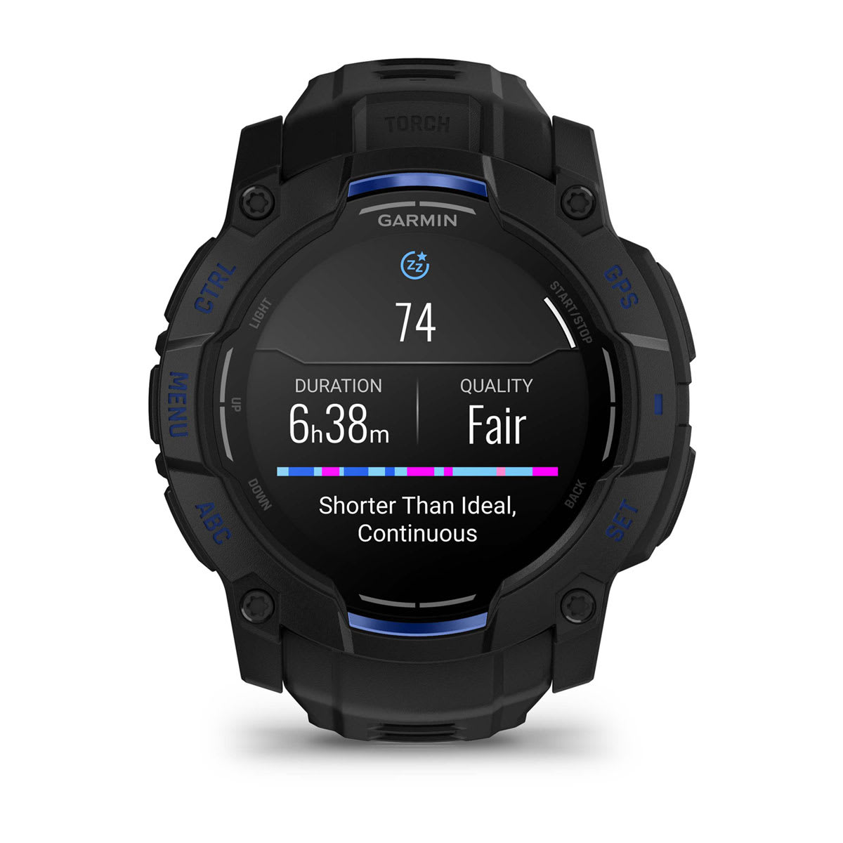 Instinct® 3 – 50 mm, AMOLED Black with Black/Bolt Blue Band