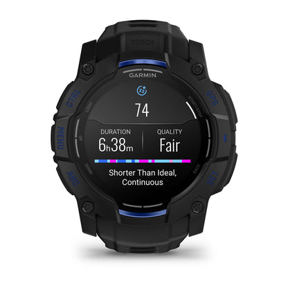 Instinct® 3 – 50 mm, AMOLED Black with Black/Bolt Blue Band