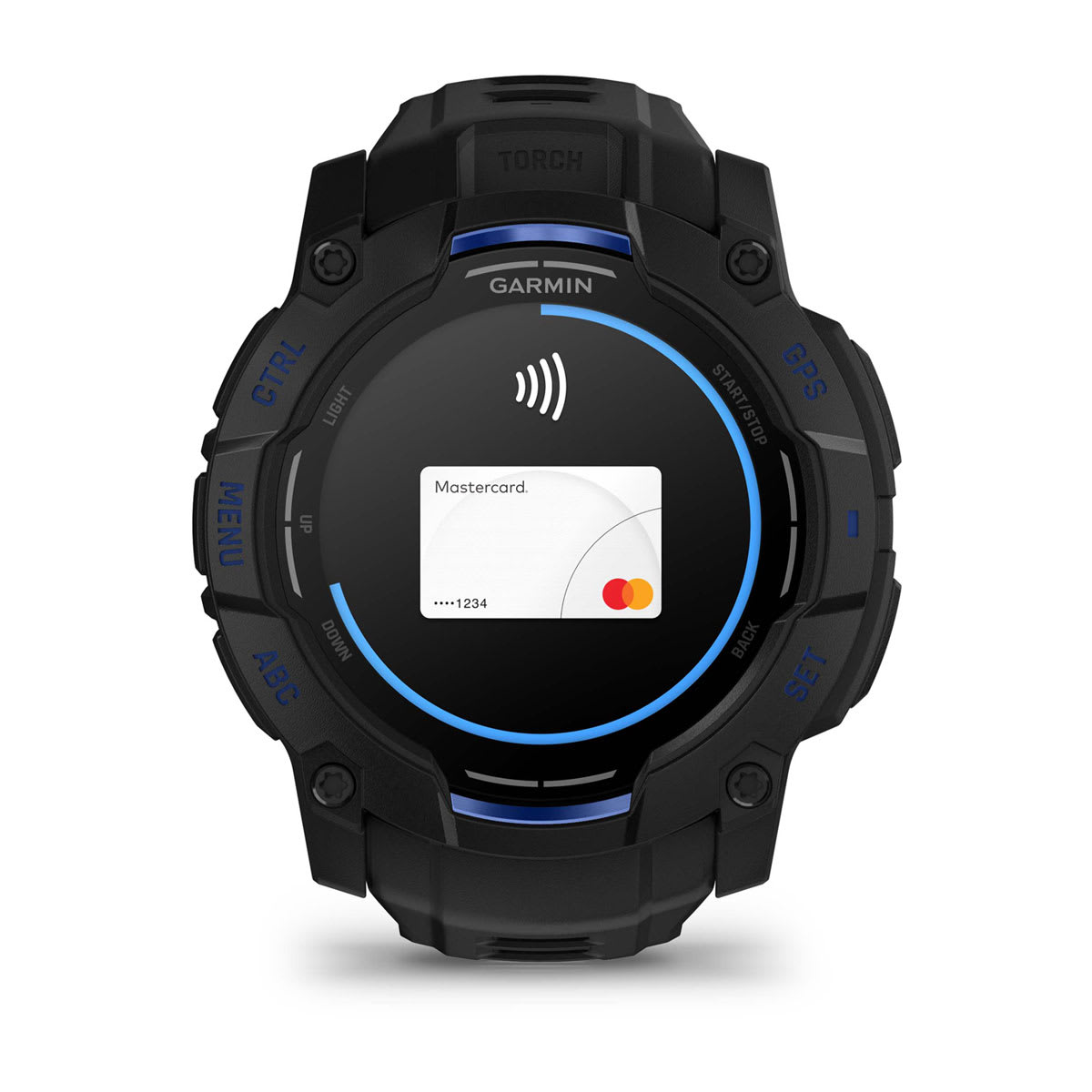 Instinct® 3 – 50 mm, AMOLED Black with Black/Bolt Blue Band