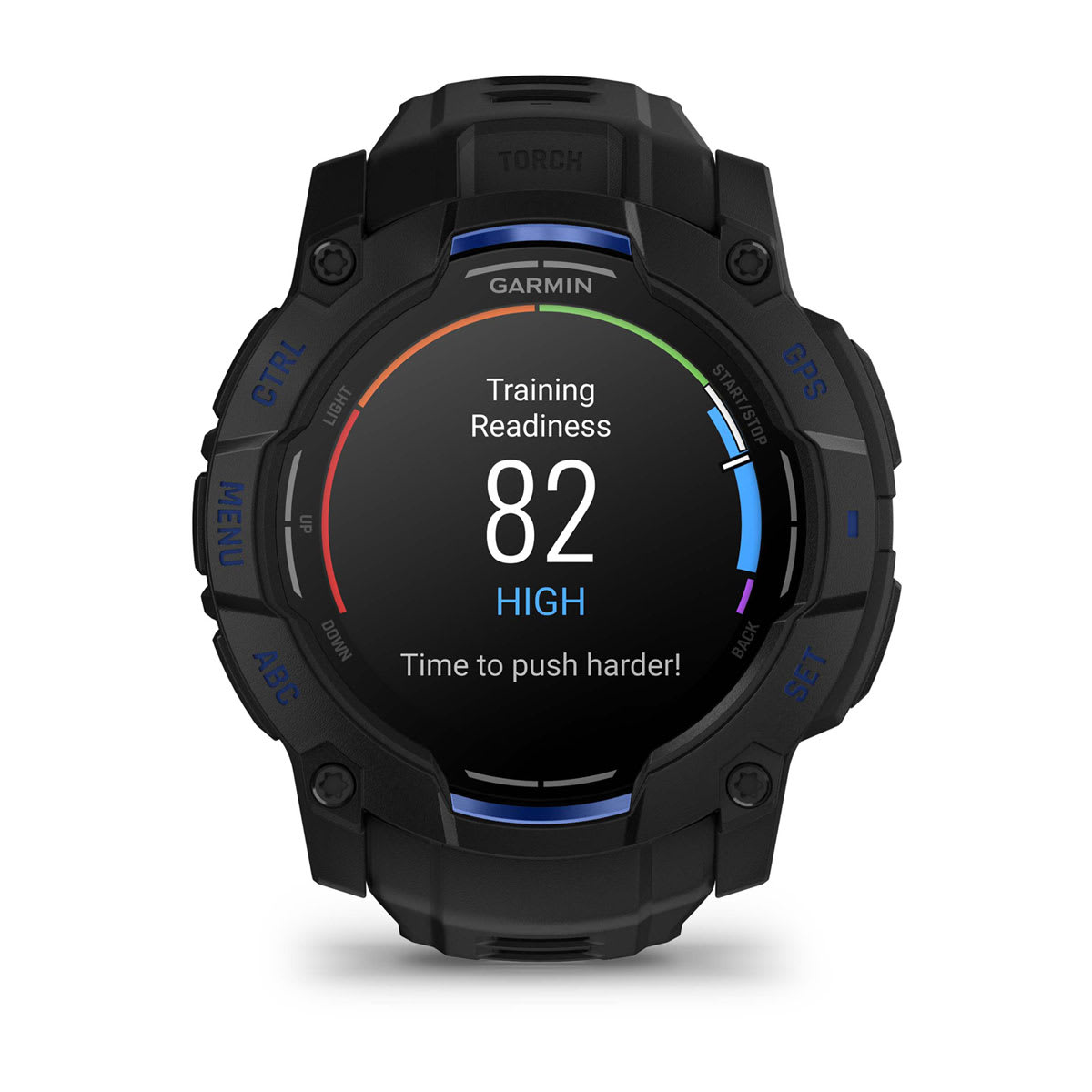 Instinct® 3 – 50 mm, AMOLED Black with Black/Bolt Blue Band