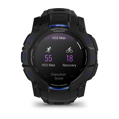 Instinct® 3 – 50 mm, AMOLED Black with Black/Bolt Blue Band