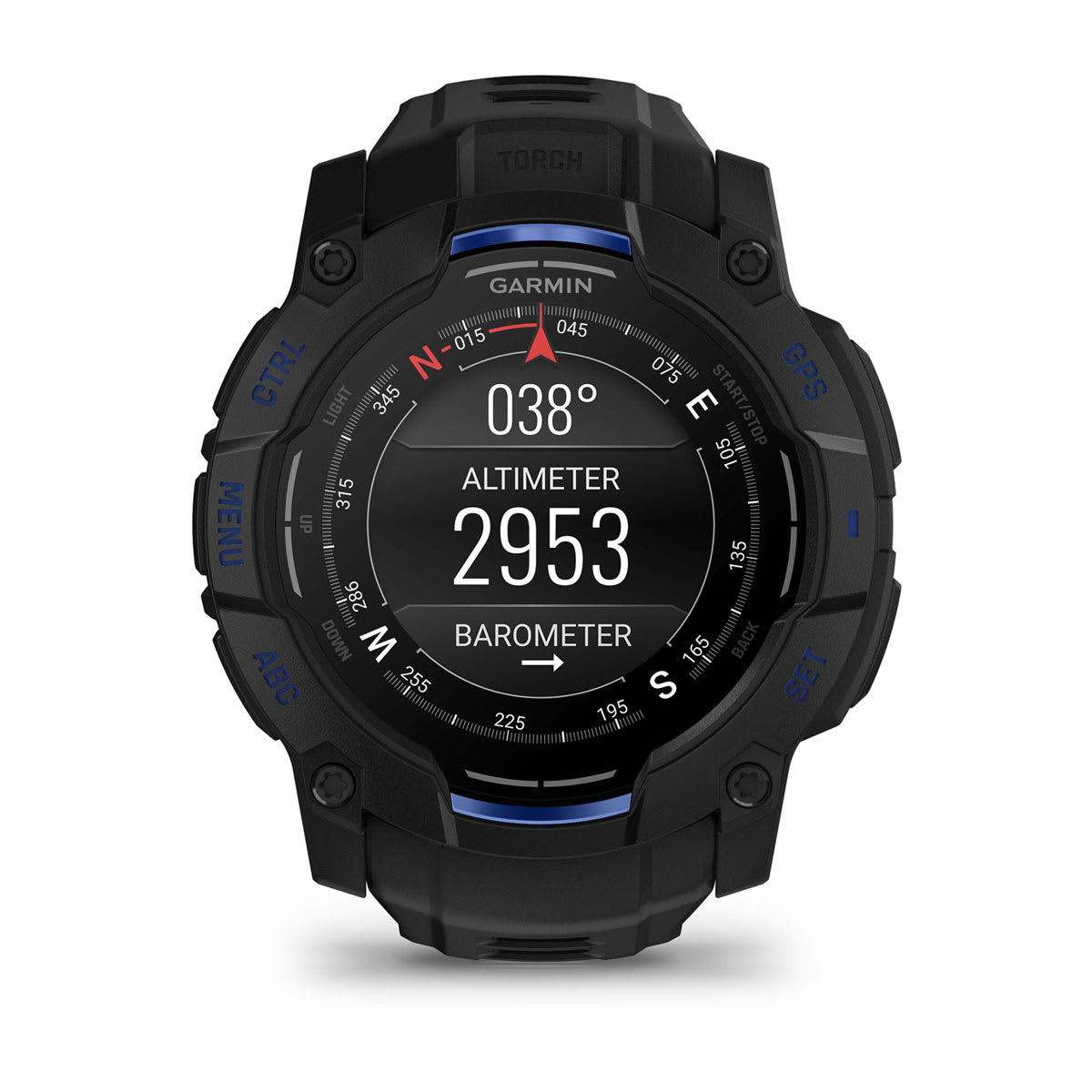 Instinct® 3 – 50 mm, AMOLED Black with Black/Bolt Blue Band