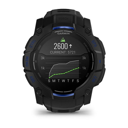 Instinct® 3 – 50 mm, AMOLED Black with Black/Bolt Blue Band