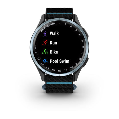 Approach® J1 Cloud Blue Aluminum Bezel with Black/Azure ComfortFit Fabric Band