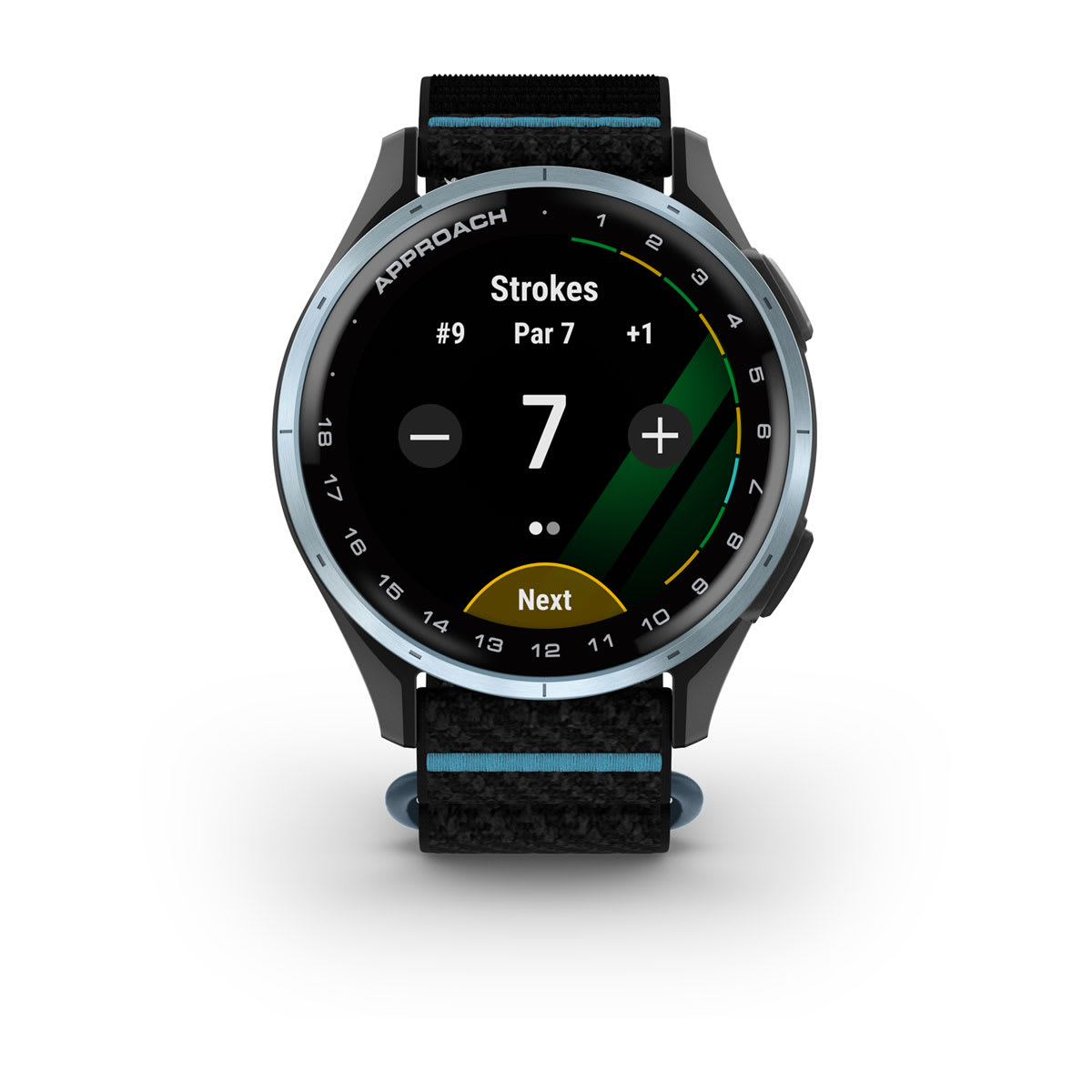 Approach® J1 Cloud Blue Aluminum Bezel with Black/Azure ComfortFit Fabric Band