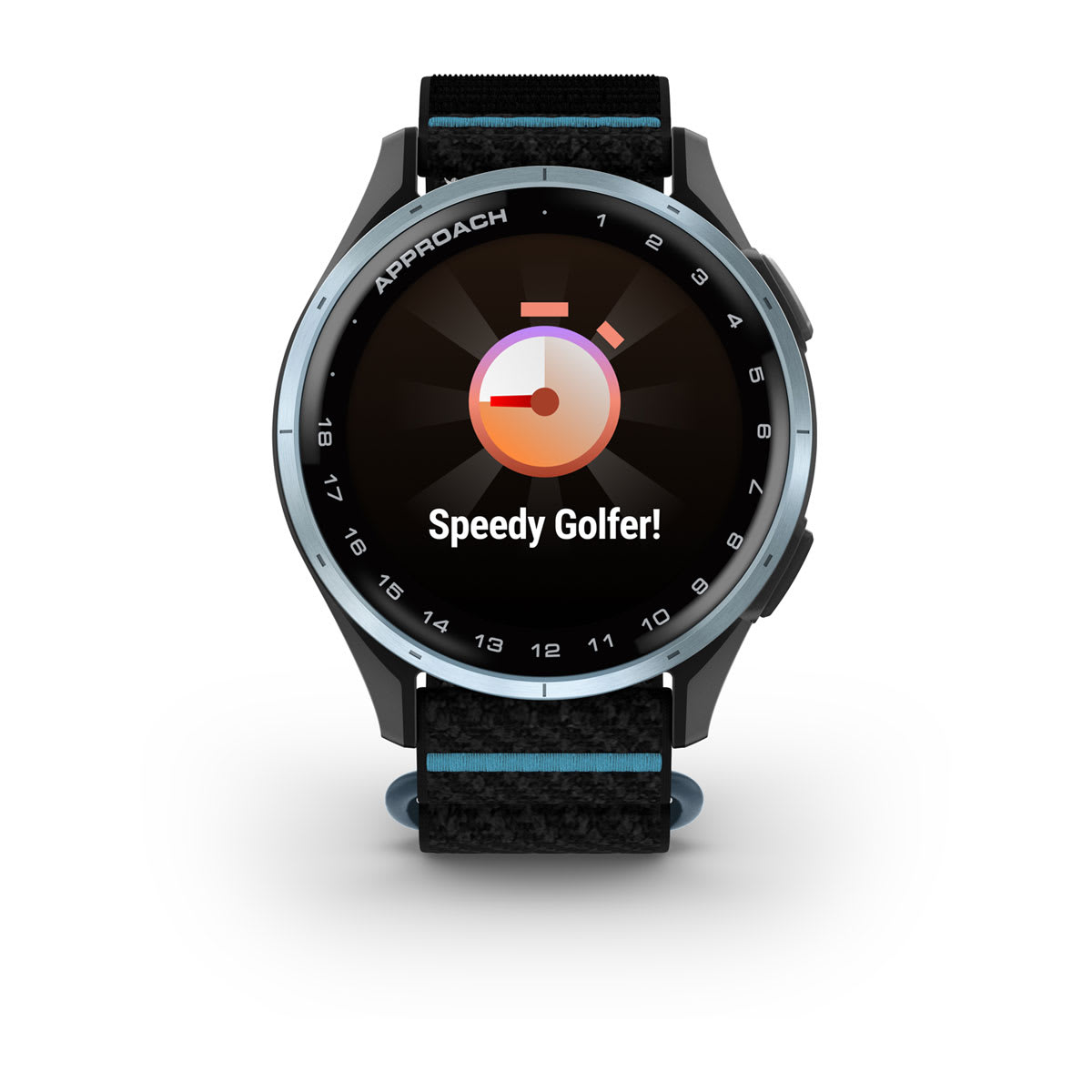 Approach® J1 Cloud Blue Aluminum Bezel with Black/Azure ComfortFit Fabric Band