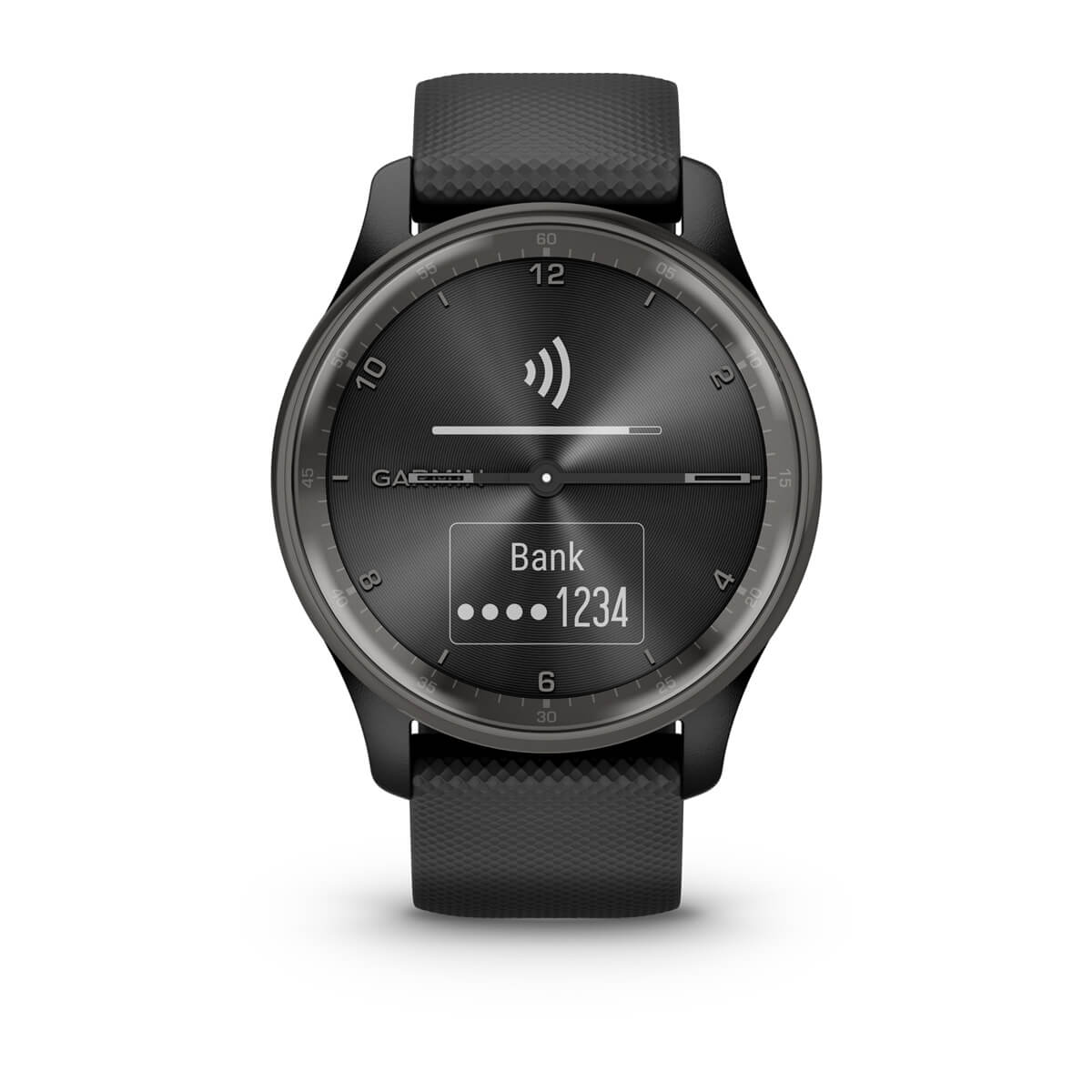 vívomove® Trend Slate Stainless Steel Bezel with Black Case and Silicone Band