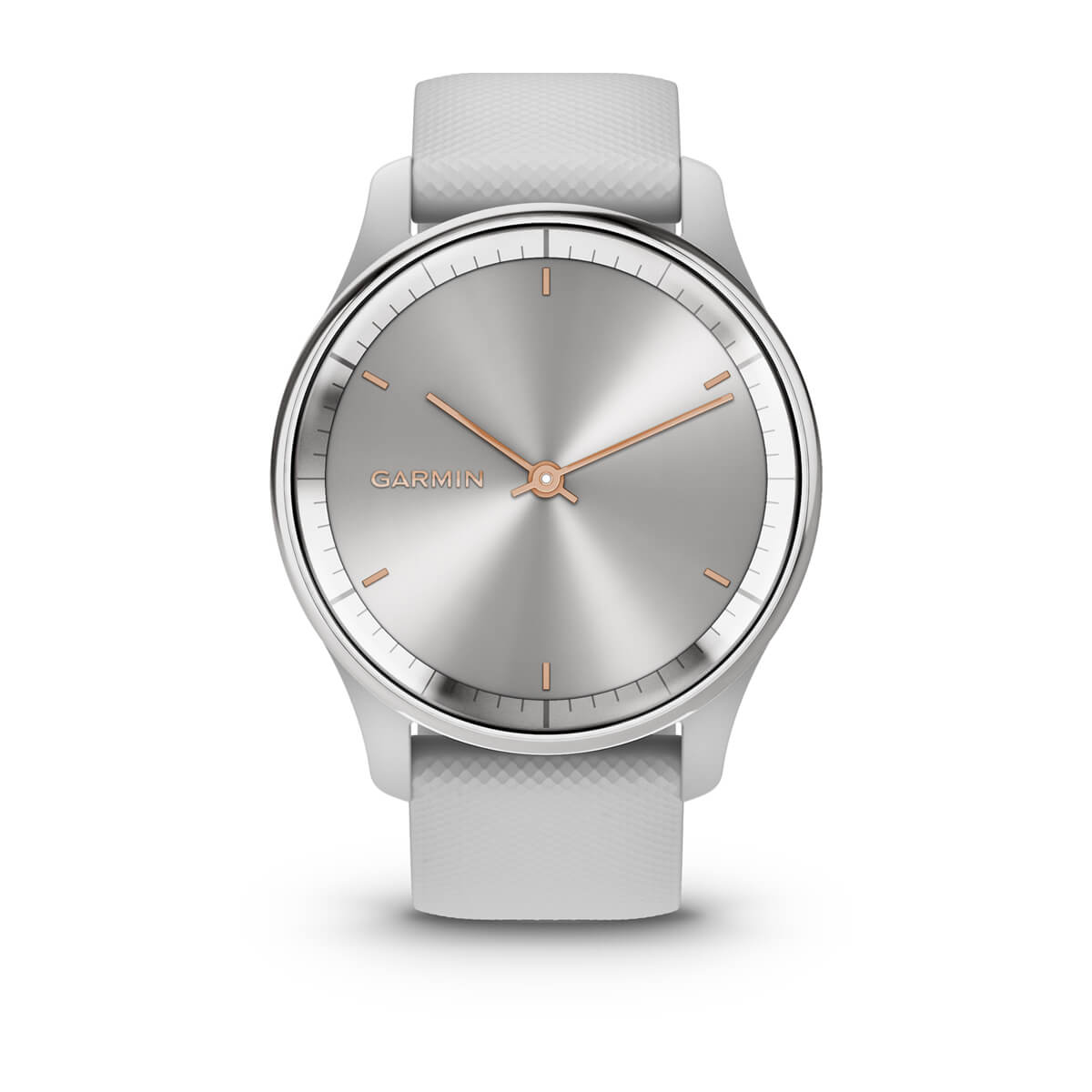 vívomove® Trend Silver Stainless Steel Bezel with Mist Gray Case and Silicone Band
