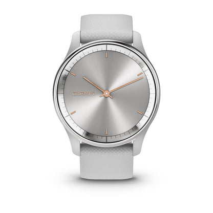 vívomove® Trend Silver Stainless Steel Bezel with Mist Gray Case and Silicone Band
