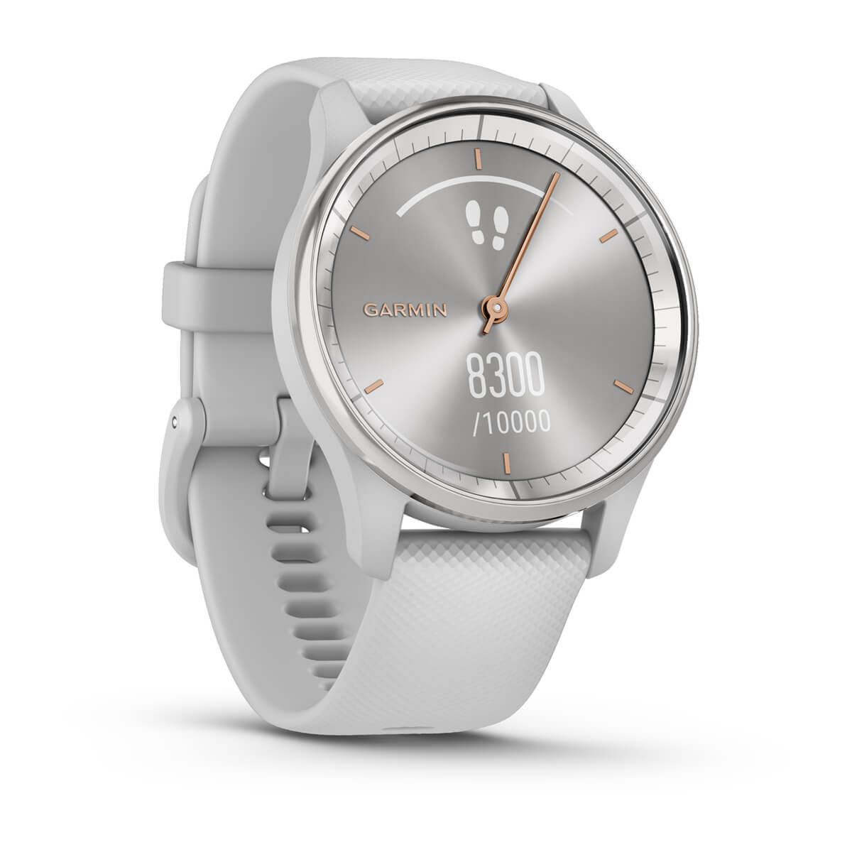 vívomove® Trend Silver Stainless Steel Bezel with Mist Gray Case and Silicone Band