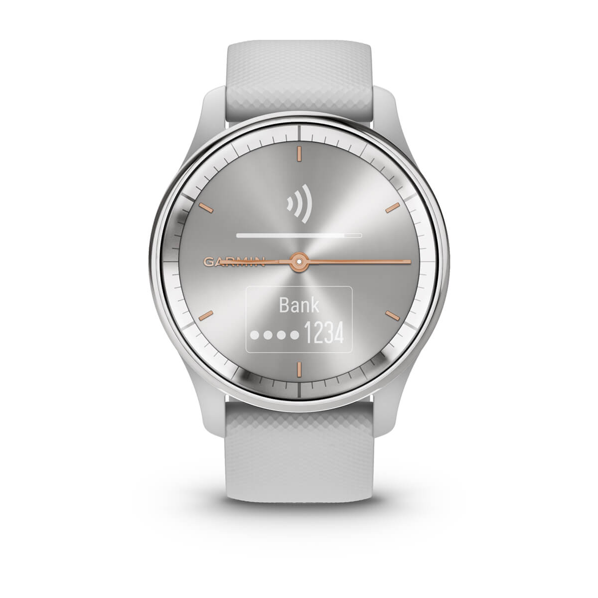 vívomove® Trend Silver Stainless Steel Bezel with Mist Gray Case and Silicone Band