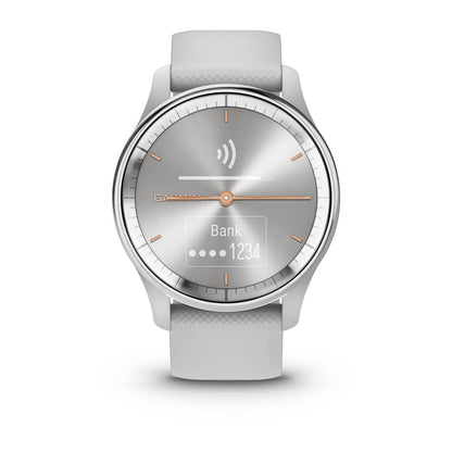vívomove® Trend Silver Stainless Steel Bezel with Mist Gray Case and Silicone Band