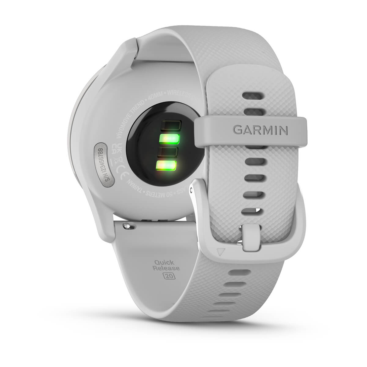 vívomove® Trend Silver Stainless Steel Bezel with Mist Gray Case and Silicone Band