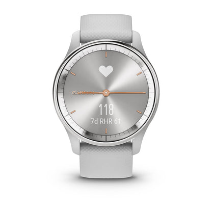 vívomove® Trend Silver Stainless Steel Bezel with Mist Gray Case and Silicone Band