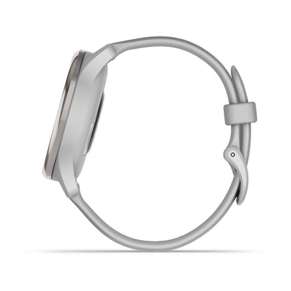 vívomove® Trend Silver Stainless Steel Bezel with Mist Gray Case and Silicone Band