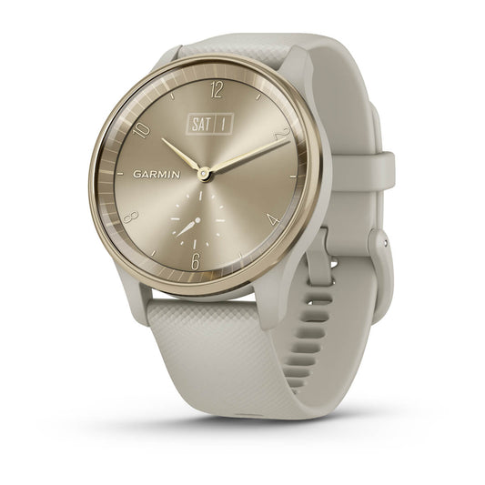 vívomove® Trend Cream Gold Stainless Steel Bezel with French Gray Case and Silicone Band