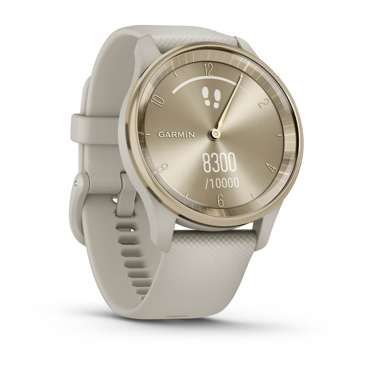 vívomove® Trend Cream Gold Stainless Steel Bezel with French Gray Case and Silicone Band