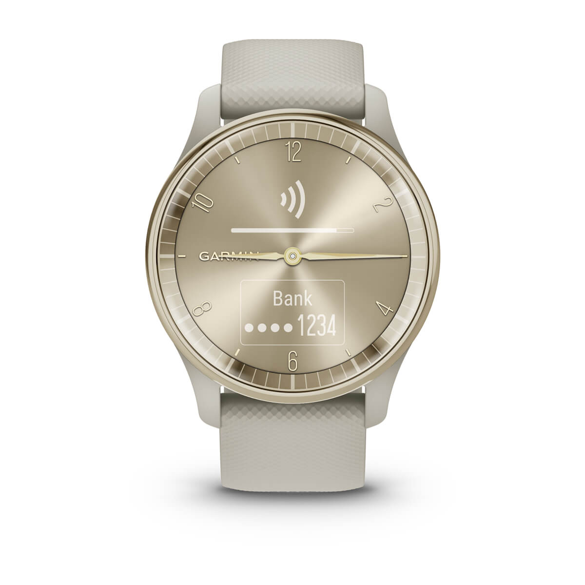 vívomove® Trend Cream Gold Stainless Steel Bezel with French Gray Case and Silicone Band