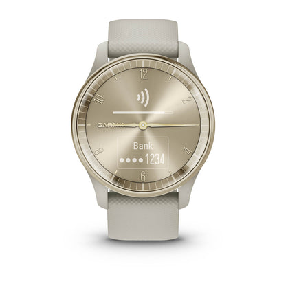 vívomove® Trend Cream Gold Stainless Steel Bezel with French Gray Case and Silicone Band