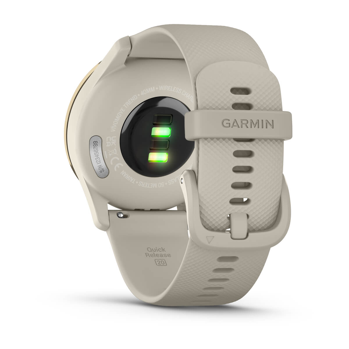 vívomove® Trend Cream Gold Stainless Steel Bezel with French Gray Case and Silicone Band