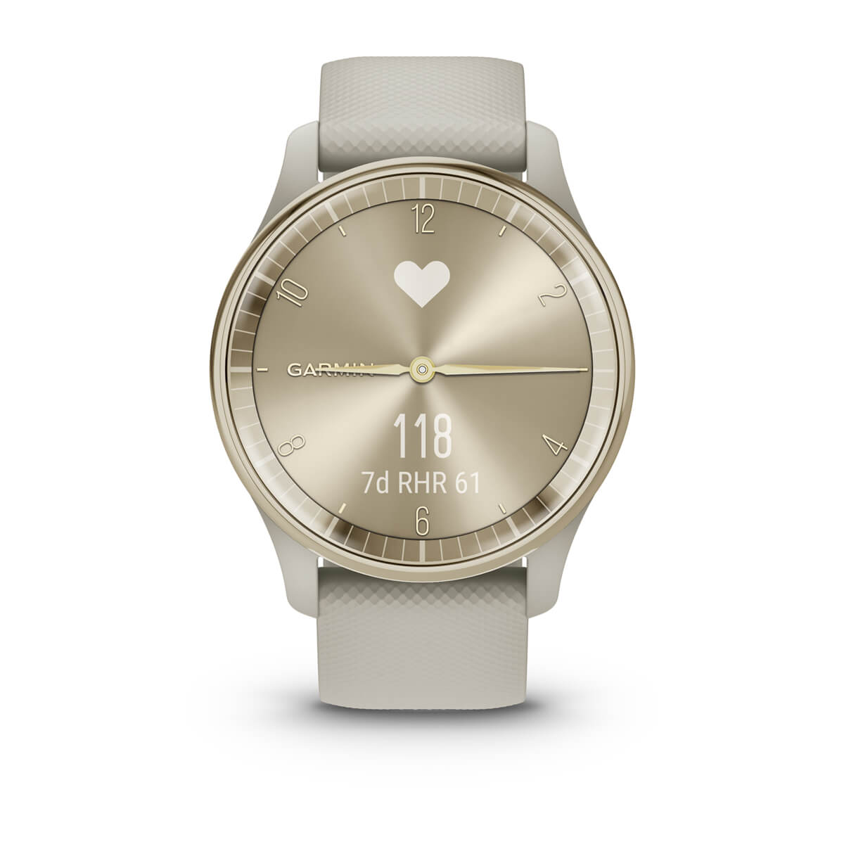 vívomove® Trend Cream Gold Stainless Steel Bezel with French Gray Case and Silicone Band