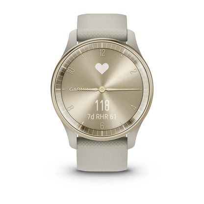 vívomove® Trend Cream Gold Stainless Steel Bezel with French Gray Case and Silicone Band