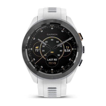 Approach® S70 - 42 mm Black/Peach Ceramic Bezel with White Silicone Band
