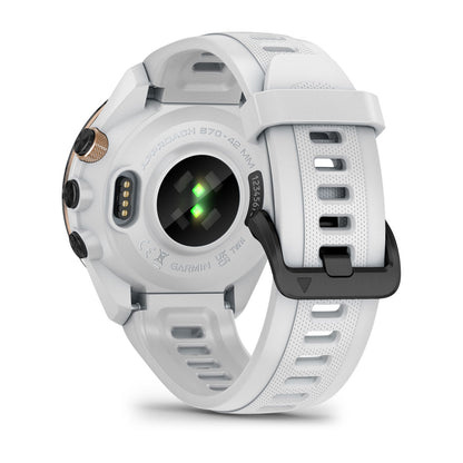 Approach® S70 - 42 mm Black/Peach Ceramic Bezel with White Silicone Band