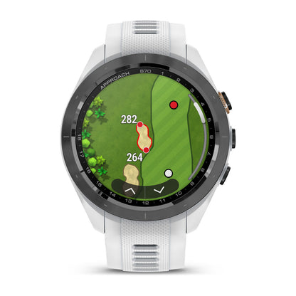 Approach® S70 - 42 mm Black/Peach Ceramic Bezel with White Silicone Band