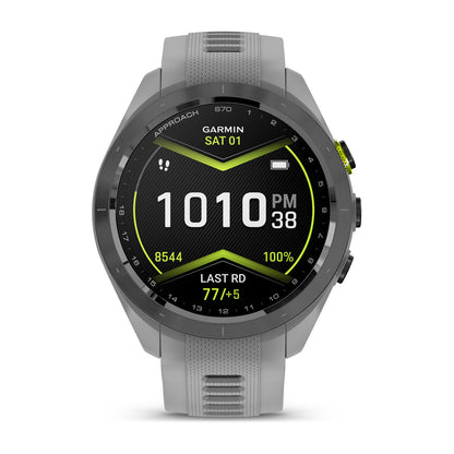 Approach® S70 - 42 mm Black/Amp Yellow Ceramic Bezel with Powder Gray Silicone Band