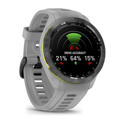 Approach® S70 - 42 mm Black/Amp Yellow Ceramic Bezel with Powder Gray Silicone Band