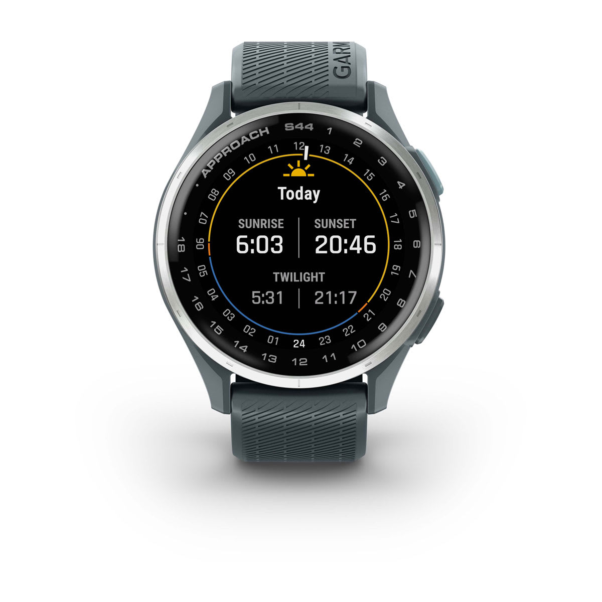 Approach® S44 Silver Aluminum Bezel with Twilight Silicone Band
