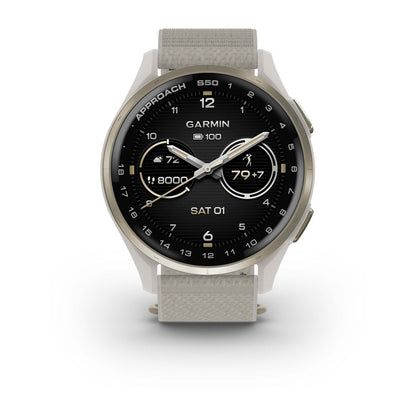 Approach® S50 Cream Gold Aluminum Bezel with Ivory ComfortFit Nylon Band