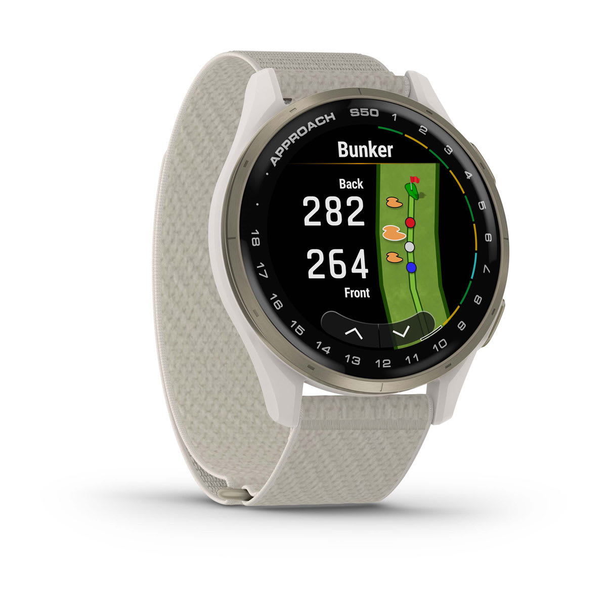 Approach® S50 Cream Gold Aluminum Bezel with Ivory ComfortFit Nylon Band
