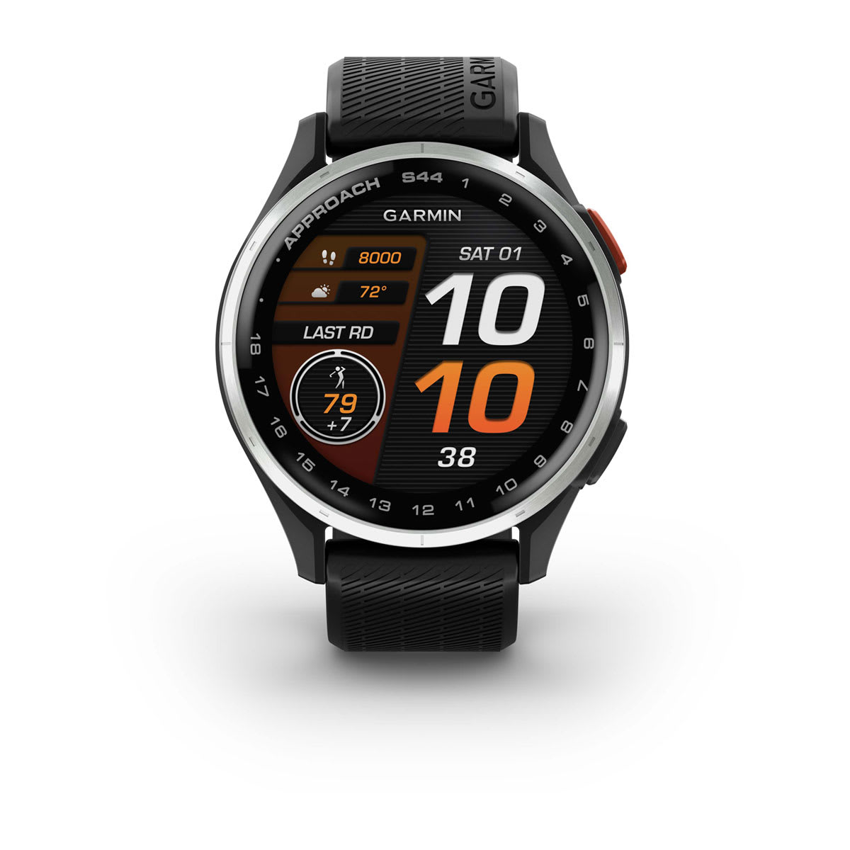 Approach® S44 Silver Aluminum Bezel with Black Silicone Band