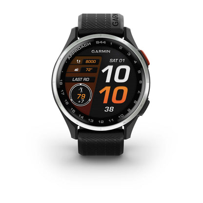 Approach® S44 Silver Aluminum Bezel with Black Silicone Band