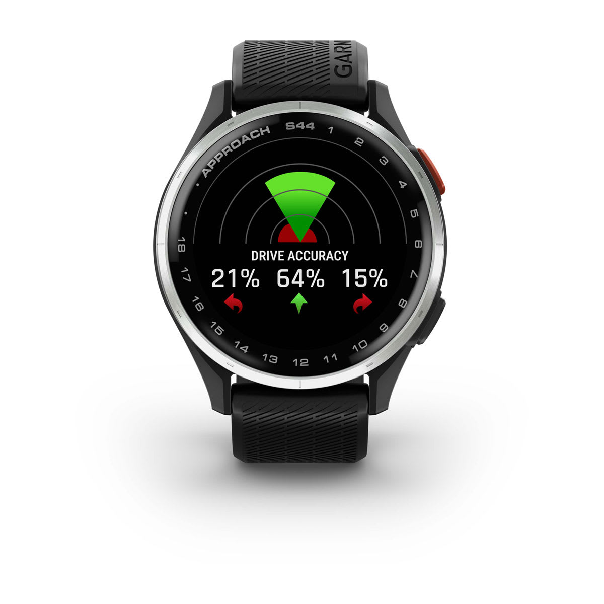 Approach® S44 Silver Aluminum Bezel with Black Silicone Band