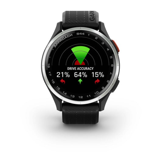 Approach® S44 Silver Aluminum Bezel with Black Silicone Band