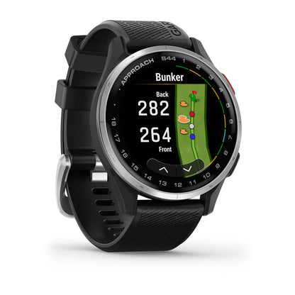 Approach® S44 Silver Aluminum Bezel with Black Silicone Band